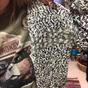 black and white cardigan